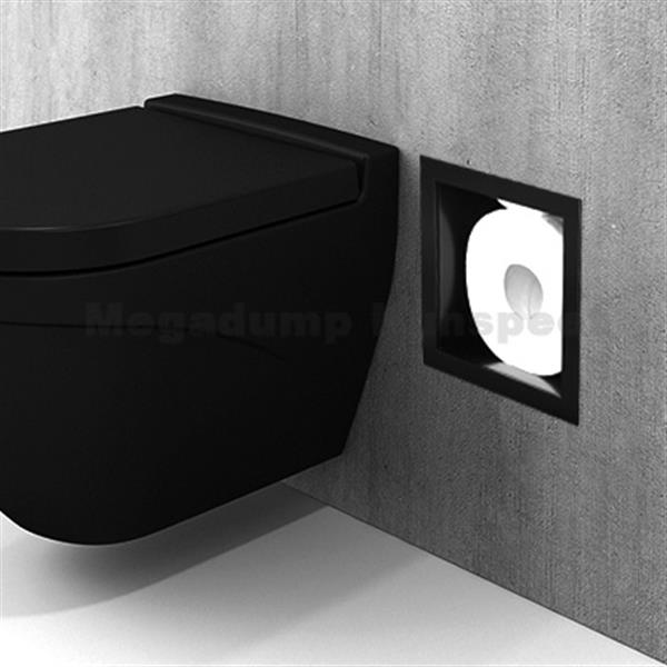 Grote foto inbouw reserve toilet rolhouder zwart rvs voor 6 closet rollen doe het zelf en verbouw sanitair