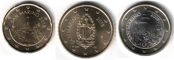 Grote foto san marino 20 cent 50 cent 1 euro 2018 verzamelen munten overige