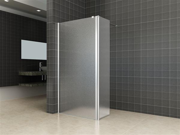 Grote foto douche zijwand scharnierprofiel links 350x2000 10mm nano geheel matglas doe het zelf en verbouw sanitair