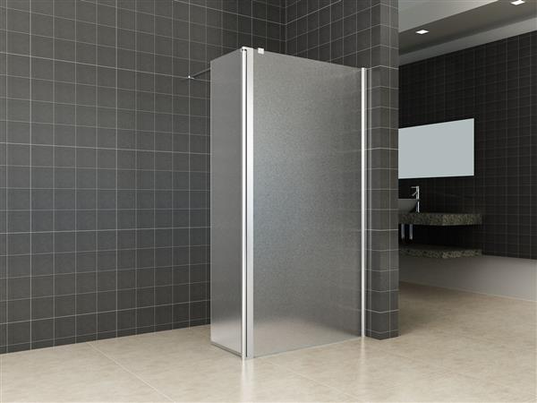 Grote foto douche zijwand scharnierprofiel rechts 350x2000 10mm nano geheel matglas doe het zelf en verbouw sanitair