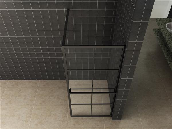 Grote foto inloop douche zwart raster handdoekhouder 10mm nano glas doe het zelf en verbouw sanitair
