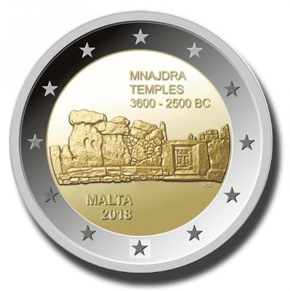 Grote foto malta 2 euro 2018 mnajdra tempels coincard verzamelen munten overige