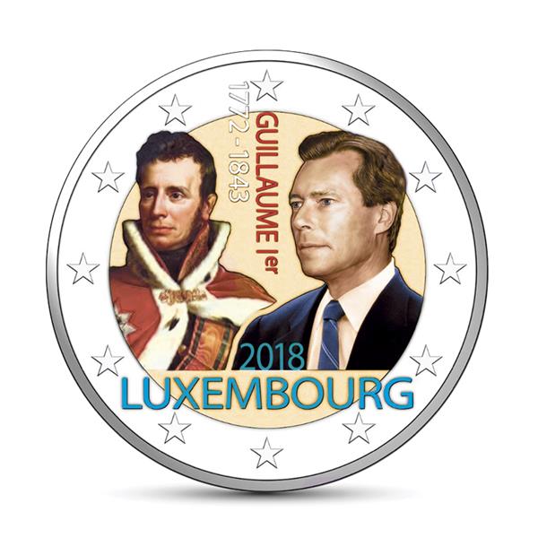 Grote foto luxemburg 2 euro 2018 willem i gekleurd verzamelen munten overige
