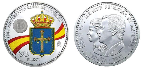 Grote foto spanje 30 euro 2018 asturi verzamelen munten overige