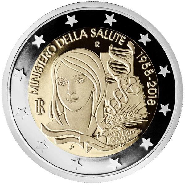 Grote foto itali 2 euro 2018 volksgezondheid verzamelen munten overige