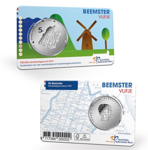 Grote foto nederland 5 euro 2019 beemster vijfje coincard unc verzamelen munten overige