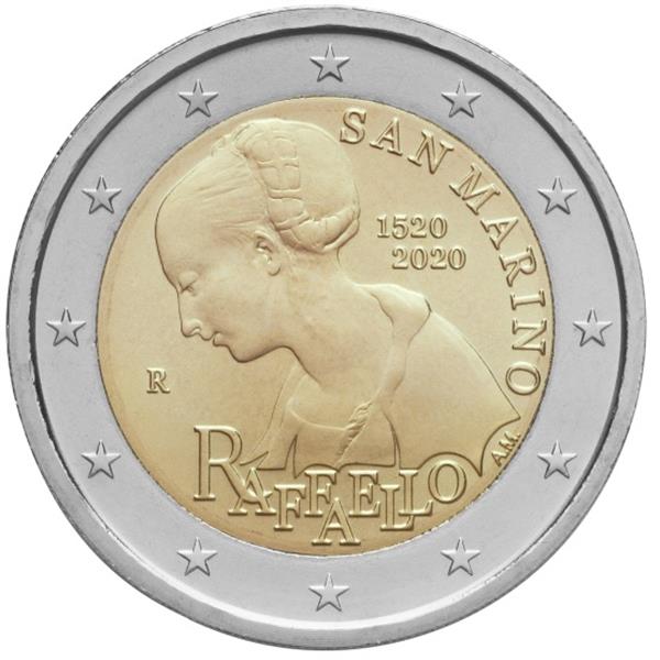 Grote foto san marino 2 euro 2020 raffaello raffa l verzamelen munten overige