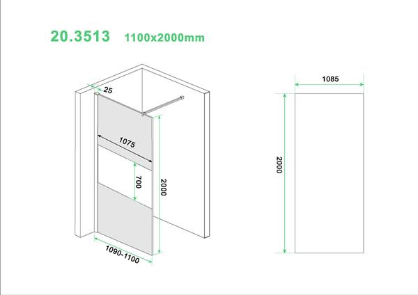 Grote foto slim glasplaat ged.mat rookglas1100x2000 8mm nano doe het zelf en verbouw sanitair