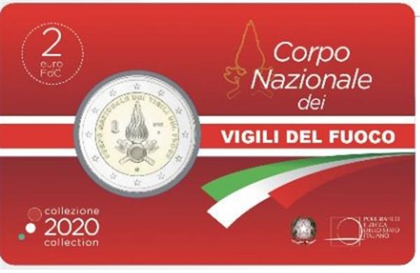 Grote foto itali 2 euro 2020 de brandweer coincard verzamelen munten overige