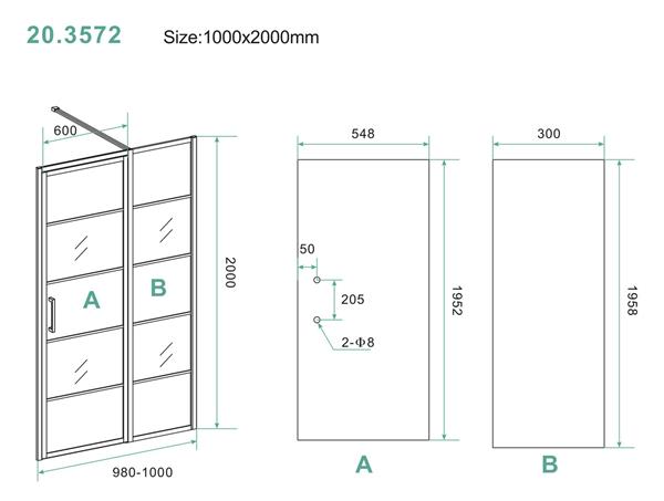 Grote foto horizon nisdeur r l met vast deel 100cm 8mm nano doe het zelf en verbouw sanitair