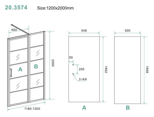 Grote foto horizon nisdeur r l met vast deel 120cm 8mm nano doe het zelf en verbouw sanitair