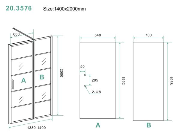 Grote foto horizon nisdeur r l met vast deel 140cm 8mm nano doe het zelf en verbouw sanitair