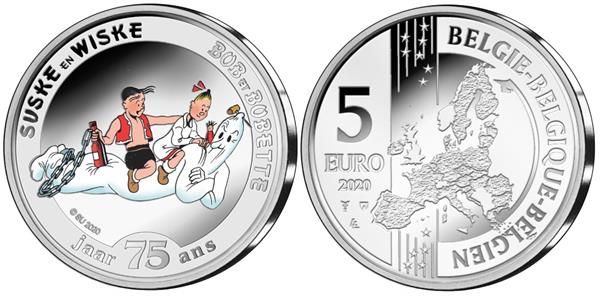 Grote foto belgi 5 euro 2020 suske en wiske gekleurd verzamelen munten overige