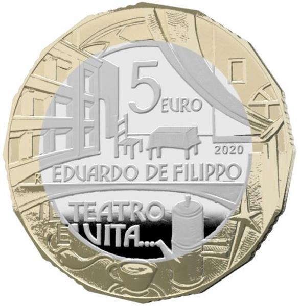 Grote foto itali 5 euro 2020 eduardo de filippo verzamelen munten overige