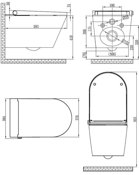 Grote foto vesta comfort rimless wand douche wc wit doe het zelf en verbouw sanitair