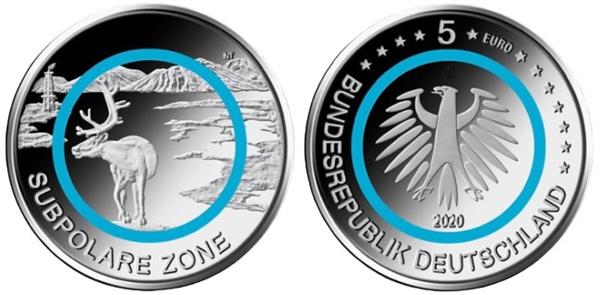 Grote foto duitsland 5 euro 2020 polaire zone verzamelen munten overige