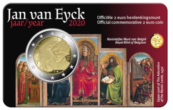 Grote foto belgi 2 euro 2020 jan van eyck coincard nederlands verzamelen munten overige