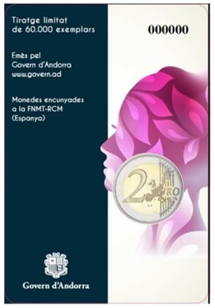Grote foto andorra 2 euro 2020 50 jaar vrouwenkiesrecht in andorra verzamelen munten overige