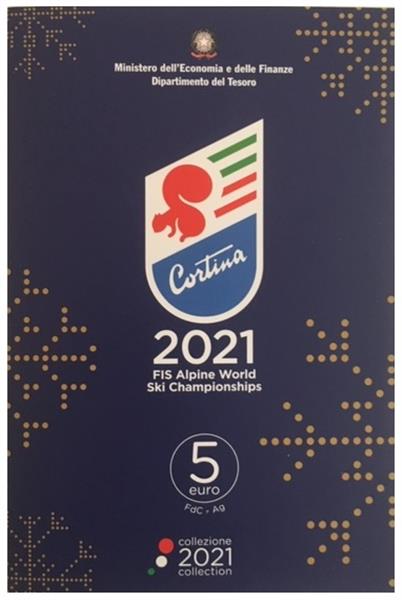 Grote foto itali 5 euro 2021 wereldbeker ski finale cortina verzamelen munten overige