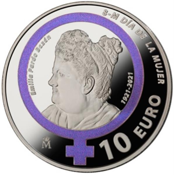 Grote foto spanje 10 euro 2021 emilia pardo bazan verzamelen munten overige