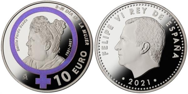 Grote foto spanje 10 euro 2021 emilia pardo bazan verzamelen munten overige