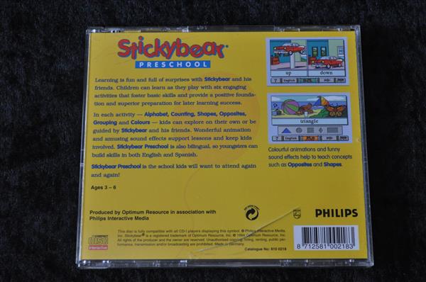 Grote foto sticky bear preschool philips cdi spelcomputers games overige games