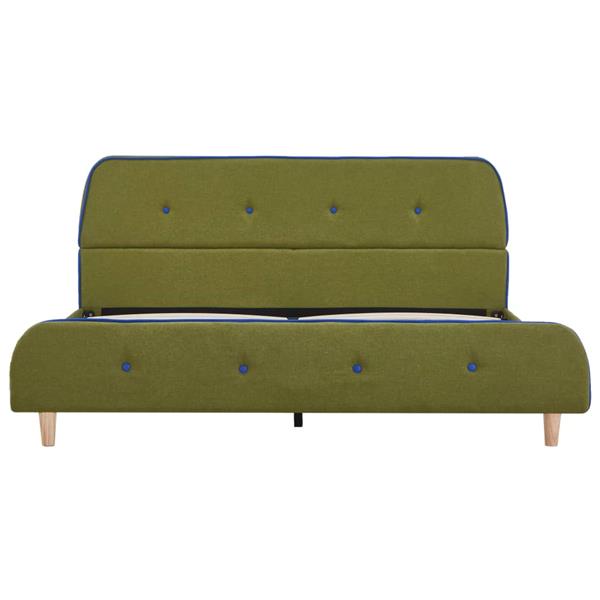 Grote foto vidaxl bedframe stof groen 140x200 cm antiek en kunst stoelen en banken