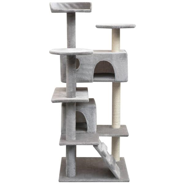 Grote foto vidaxl kattenkrabpaal met sisal krabpalen 125 cm grijs dieren en toebehoren katten accessoires
