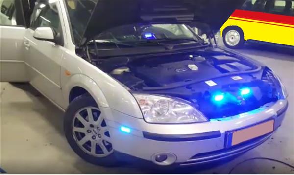 Grote foto ln4 led flitser blauw ecer65 12 watt 12 24v auto onderdelen overige auto onderdelen