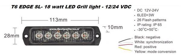 Grote foto t6 edge sl 18 watt 12 24 vdc auto onderdelen overige auto onderdelen