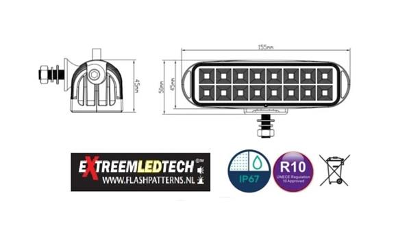 Grote foto zr16 led breedstraler ecer10 ip67 12 24v 1732 lumen auto onderdelen overige auto onderdelen