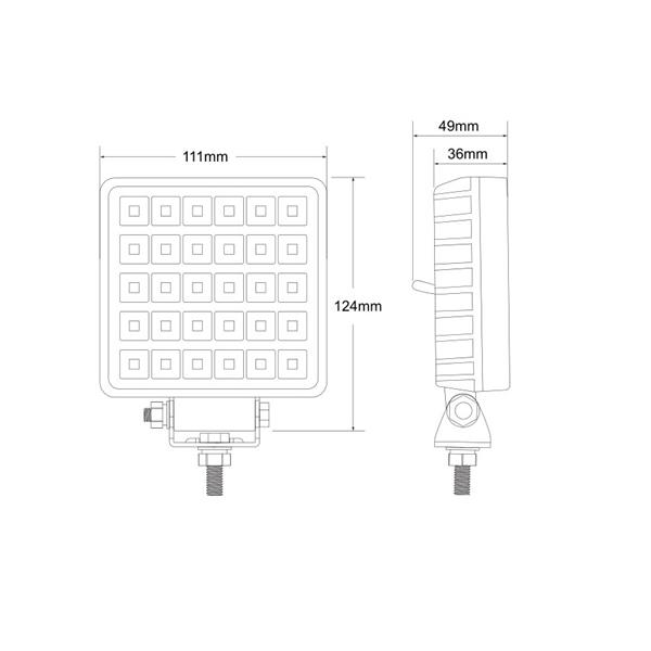 Grote foto led werklamp breedstraler met 30 hoog intensiteit leds ip67 r10 emc 12 24v auto onderdelen overige auto onderdelen