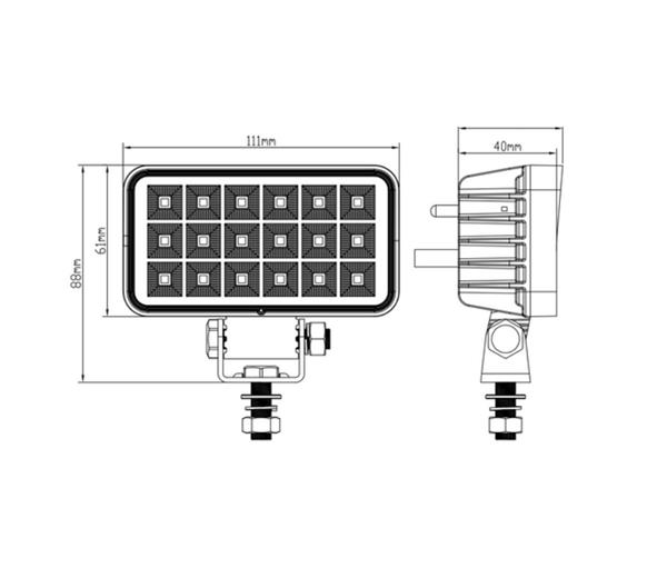 Grote foto led werklamp breedstraler met 18 hoog intensiteit leds ip67 r10 emc 12 24v auto onderdelen overige auto onderdelen