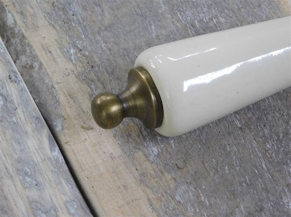 Grote foto 1 deurkruk messing met antiek wit keramische handvat met doorn. doe het zelf en verbouw materialen en producten