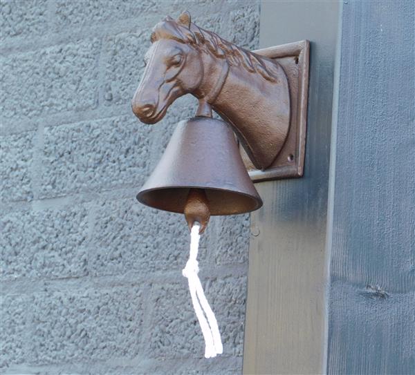 Grote foto deurbel met paard gietijzer doe het zelf en verbouw deuren en horren