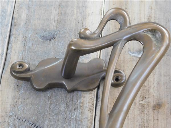 Grote foto patina trekhendel art nouveau handgreep voor de voordeur messing levering doe het zelf en verbouw materialen en producten