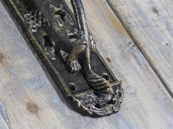 Grote foto deurgreep draakbeschermer middeleeuwse ijzer messing kleur. doe het zelf en verbouw materialen en producten