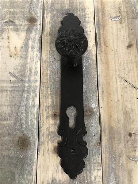 Grote foto deurknop pinto en 1 lange plaat pz voor de voordeur antieke ijzer incl. messing schroef doe het zelf en verbouw materialen en producten