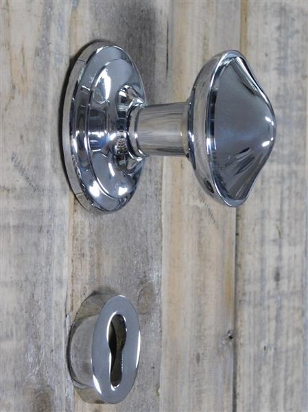 Grote foto deurknop veiligheidsrozet vaste niet draaibaar massief messing chroom glanzend oppervlak doe het zelf en verbouw materialen en producten