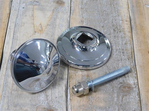 Grote foto deurknop veiligheidsrozet vaste niet draaibaar massief messing chroom glanzend oppervlak doe het zelf en verbouw materialen en producten