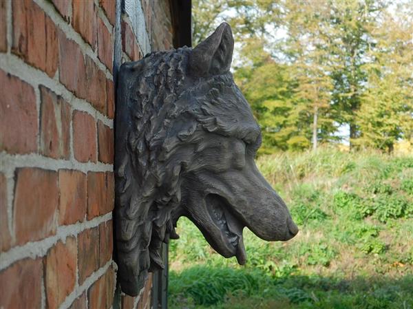 Grote foto grote wolvenkop zeer mooi in uitdrukking polystein tuin en terras tuindecoratie