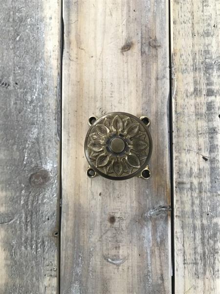 Grote foto smalle koperen knop deurknop voor de deur antieke met rozet oprichter tijd vast staande knop. doe het zelf en verbouw materialen en producten