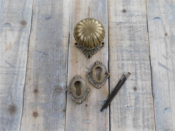 Grote foto brass deurknop veiligheid rozet voordeurset klassiek. doe het zelf en verbouw materialen en producten
