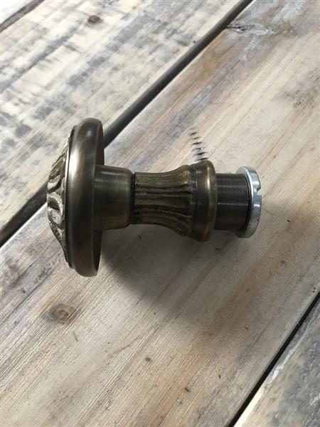 Grote foto deurknop gepatineerd messing vaste knop niet draaibaar doe het zelf en verbouw materialen en producten