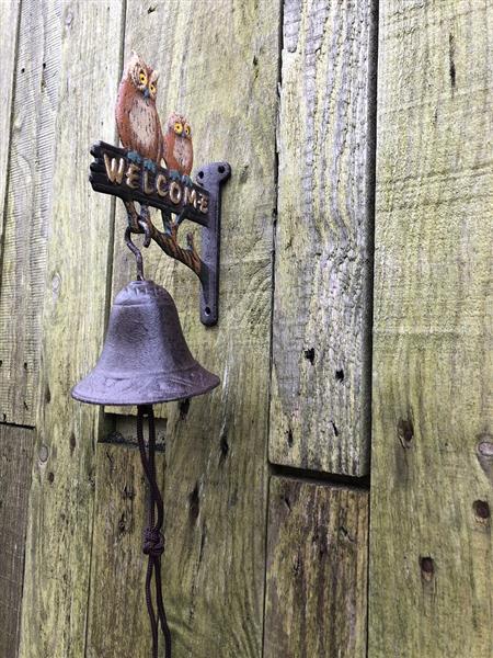 Grote foto deurbel met uilen gietijzer small. doe het zelf en verbouw deuren en horren