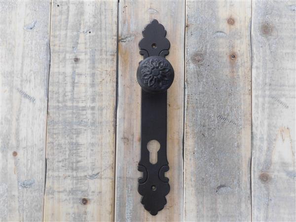 Grote foto deurslot set lange deurplaat deurknop klink antiek ijzer slot pz92 doe het zelf en verbouw materialen en producten