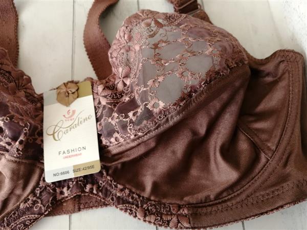 Grote foto elegante hazelnootbruine bh voor e cups kleding dames ondergoed en lingerie