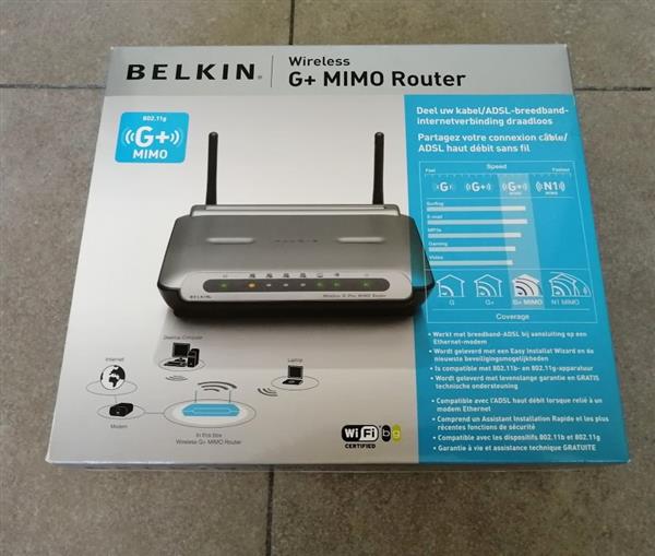 Grote foto belkin wireless g mimo router in originele doos computers en software netwerkkaarten routers en switches