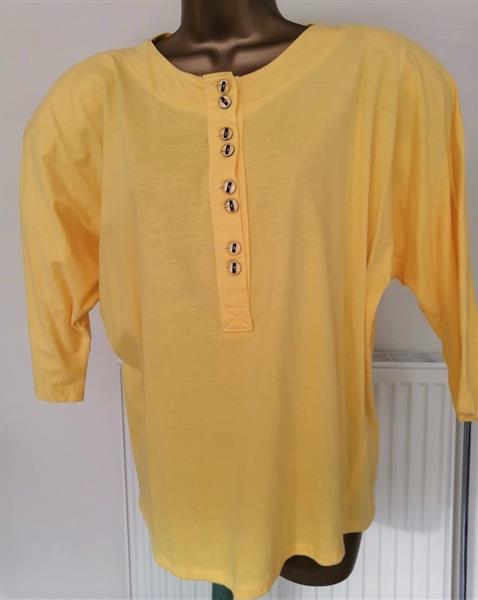 Grote foto vintage blouse met vleermuismouwen in banaangeel kleding dames blouses