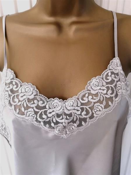 Grote foto zilvergrijze camisole met slip in zijde maat 42 kleding dames ondergoed en lingerie